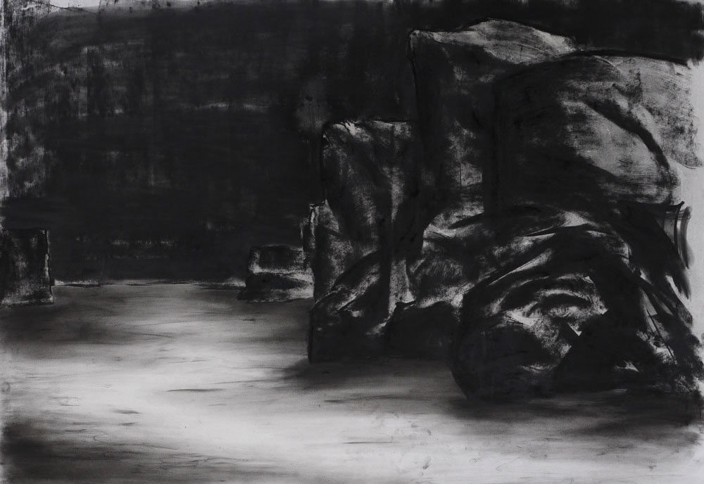 Iceland, Charcoal on paper
