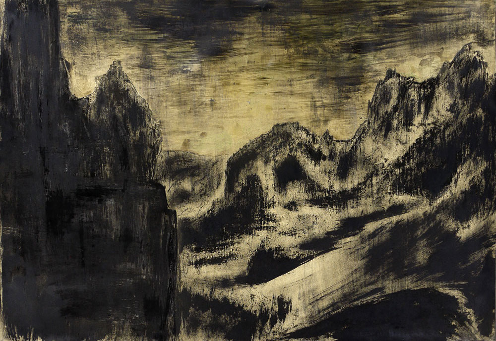 Iceland, Charcoal on paper