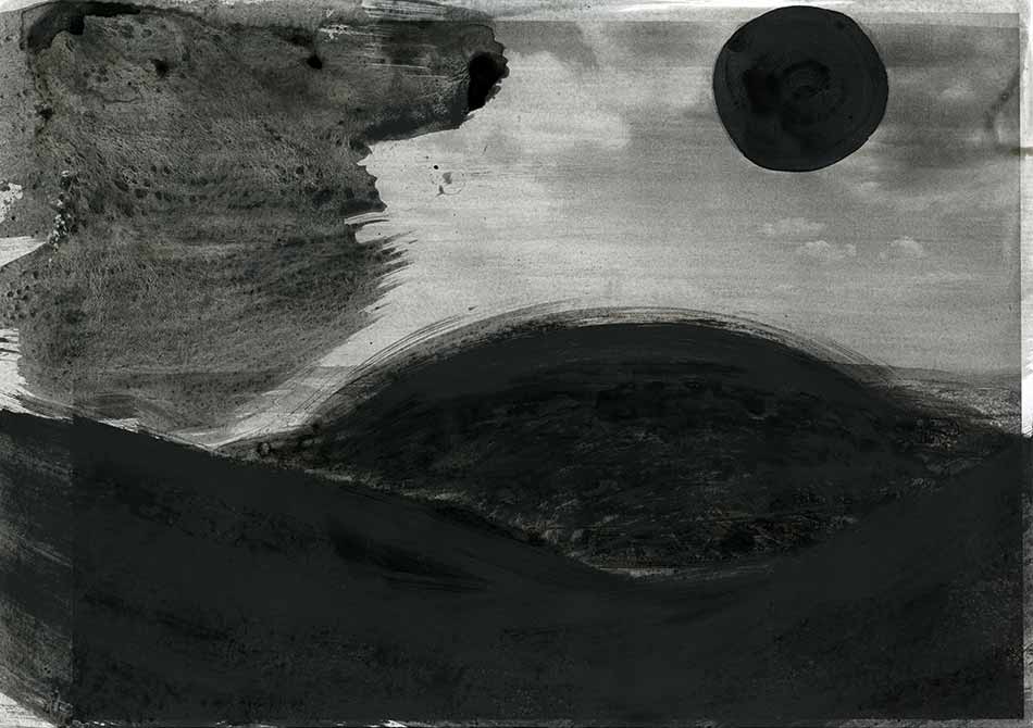 Sonne für Sander, indian ink on lasercopy, ca. 29 x 42 cm