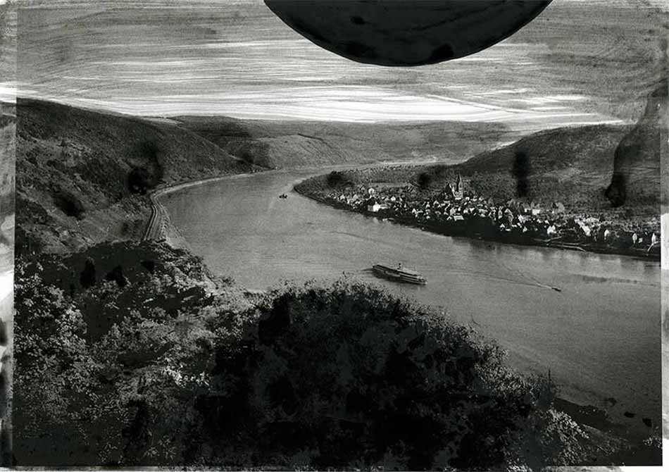 Sonne für Sander, indian ink on lasercopy, ca. 29 x 42 cm